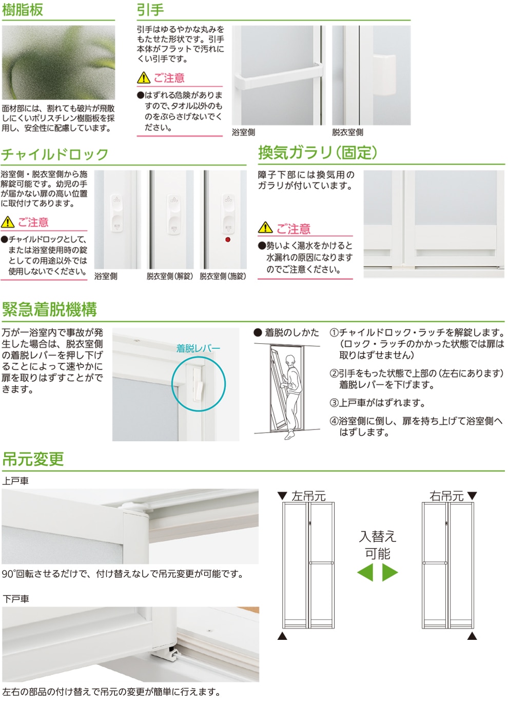 かんたんドアリモ 浴室折戸の特長